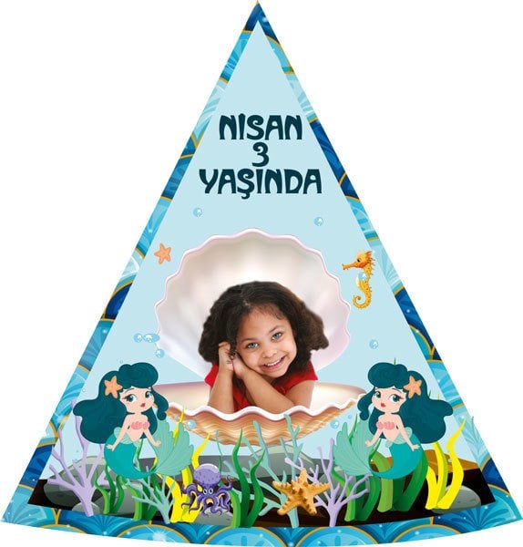 Deniz Kızı Temalı Kişiye Özel Şapka 6 Adet