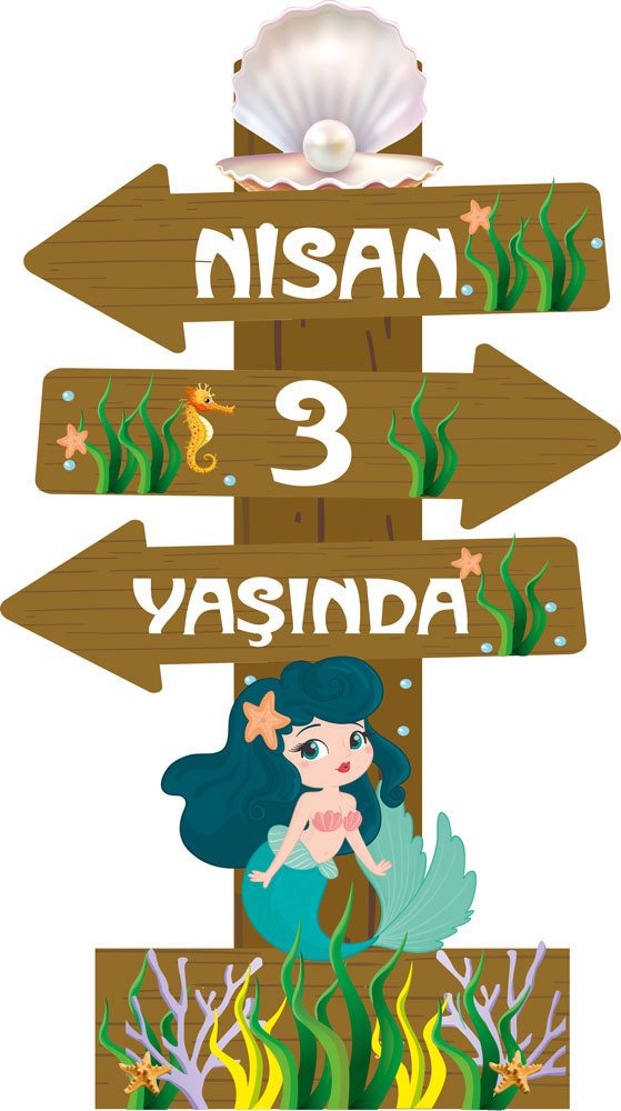 Deniz Kızı Temalı Kişiye Özel Karşılama Panosu