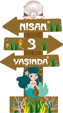 Deniz Kızı Temalı Kişiye Özel Karşılama Panosu