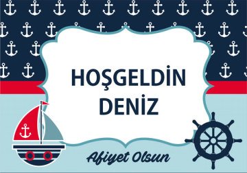 Denizci Temalı Kişiye Özel Amerikan Servisi 6 Adet