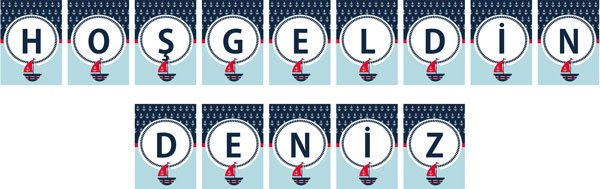 Denizci Temalı Kişiye Özel Asma Bayrak Afiş 4 Metre