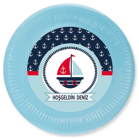 Denizci Temalı Kişiye Özel Tabak 6 Adet