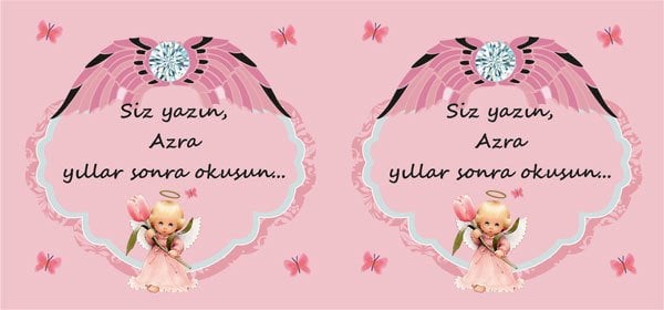 Melek Temalı Kişiye Özel Hatıra Kartı 6 Adet