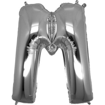 M Harf Folyo Balon Gümüş 1 Adet / 1 Metre