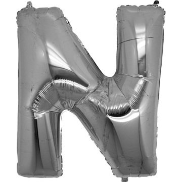 N Harf Folyo Balon Gümüş 1 Adet / 1 Metre