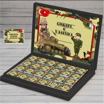 Asker Temalı Kişiye Özel Çikolata
