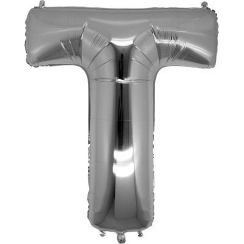 T Harf Folyo Balon Gümüş 1 Adet / 1 Metre