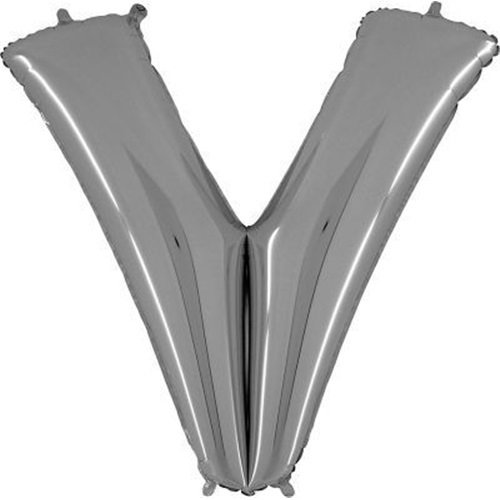 V Harf Folyo Balon Gümüş 1 Adet / 1 Metre