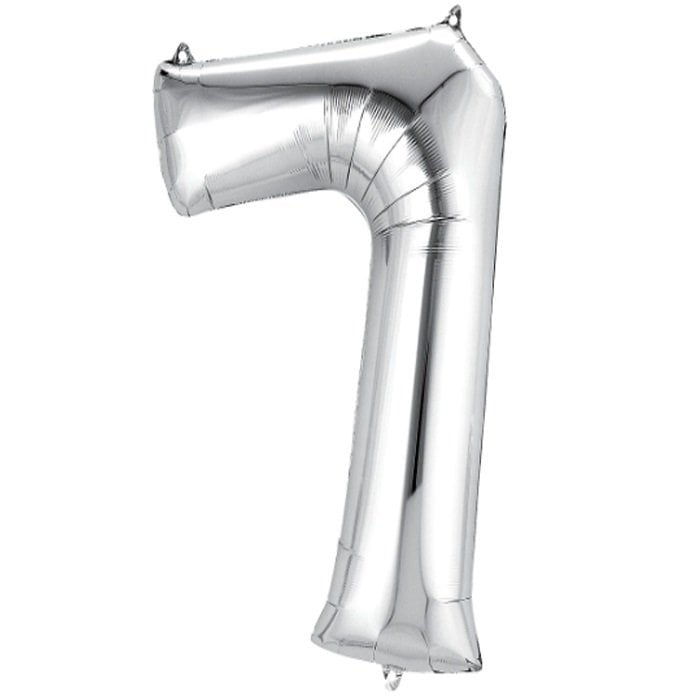 7 Rakam Folyo Balon Gümüş 1 Adet / 1 Metre