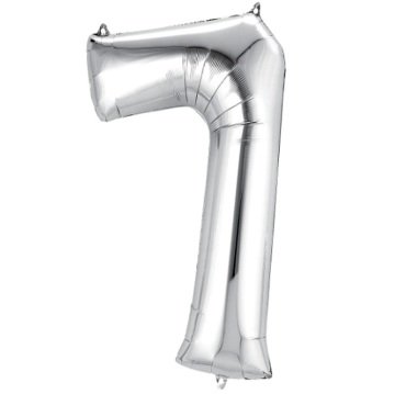 7 Rakam Folyo Balon Gümüş 1 Adet / 1 Metre
