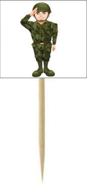 Asker Temalı Kişiye Özel Küçük Kürdan 2 12 Adet