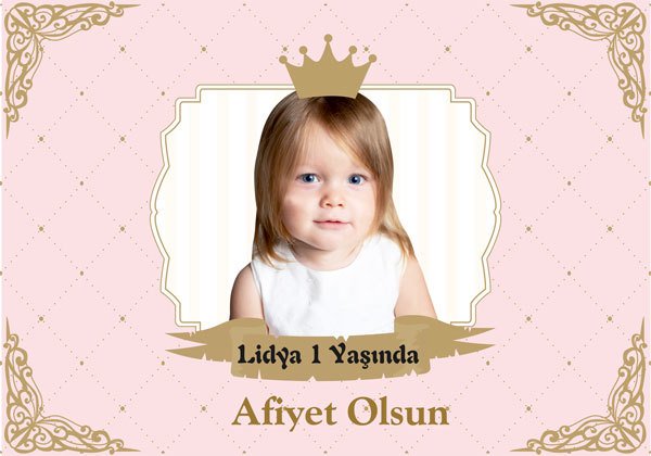 Prenses Temalı Kişiye Özel Amerikan Servisi 6 Adet