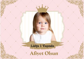 Prenses Temalı Kişiye Özel Amerikan Servisi 6 Adet