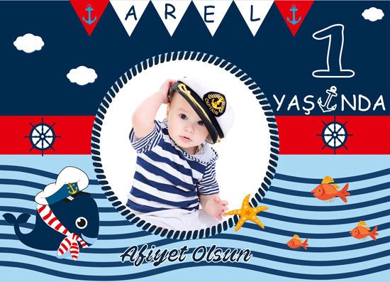 Denizci 2 Temalı Kişiye Özel Amerikan Servisi 6 Adet