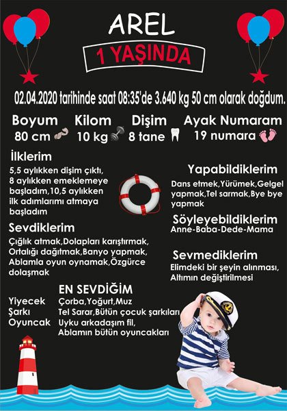 Denizci 2 Temalı Kişiye Özel Anı Magneti 1 Adet