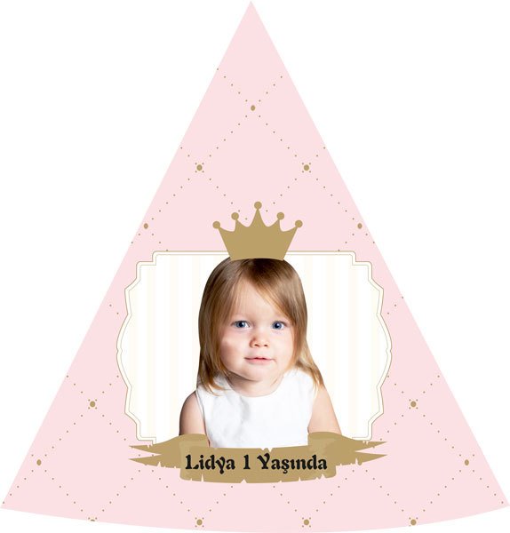 Prenses Temalı Kişiye Özel Şapka 6 Adet