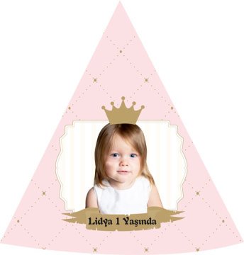 Prenses Temalı Kişiye Özel Şapka 6 Adet