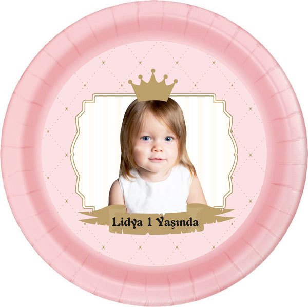 Prenses Temalı Kişiye Özel Tabak 6 Adet