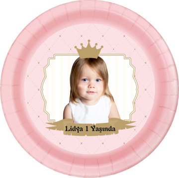 Prenses Temalı Kişiye Özel Tabak 6 Adet