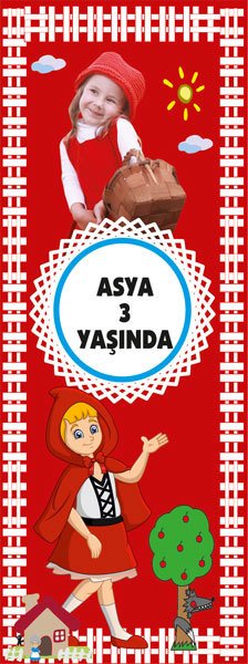 Kırmızı Başlıklı Kız Temalı Kişiye Özel Kitap Ayracı 6 Adet