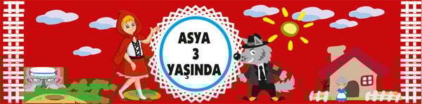 Kırmızı Başlıklı Kız Temalı Kişiye Özel Peçete Sargısı 6 Adet