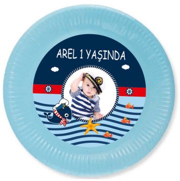 Denizci 2 Temalı Kişiye Özel Tabak 6 Adet