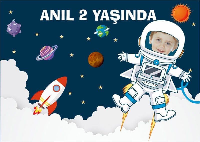 Uzay Temalı Kişiye Özel Magnet 10 Adet