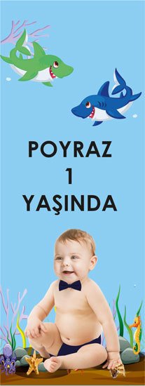 Sevimli Köpek Balığı Temalı Kişiye Özel Kitap Ayracı 6 Adet