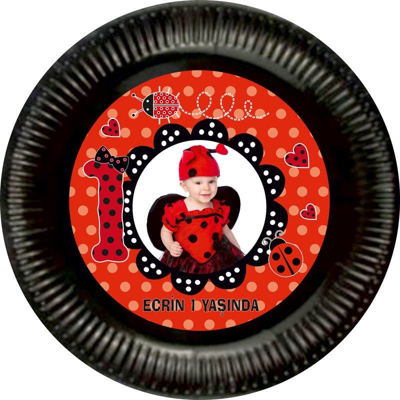 Uğur Böceği 2 Temalı Kişiye Özel Tabak 6 Adet