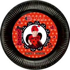 Uğur Böceği 2 Temalı Kişiye Özel Tabak 6 Adet