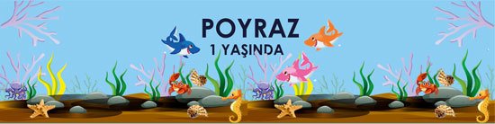 Sevimli Köpek Balığı Temalı Kişiye Özel Peçete Sargısı 6 Adet