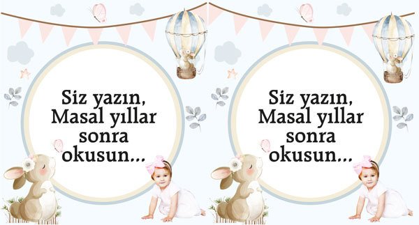 Tavşan Temalı Kişiye Özel Hatıra Kartı 6 Adet