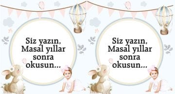 Tavşan Temalı Kişiye Özel Hatıra Kartı 6 Adet