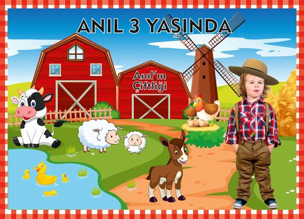 Çiftlik Temalı Kişiye Özel Afiş