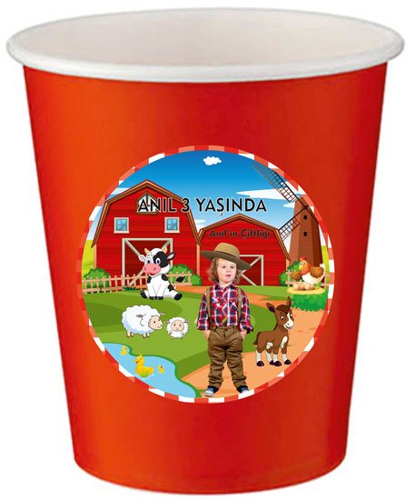 Çiftlik Temalı Kişiye Özel Bardak 6 Adet
