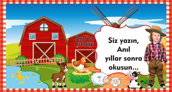 Çiftlik Temalı Kişiye Özel Hatıra Kartı 6 Adet