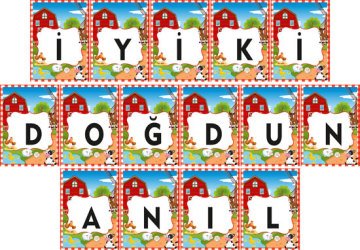 Çiftlik Temalı Kişiye Özel Asma Bayrak Afiş 4 Metre