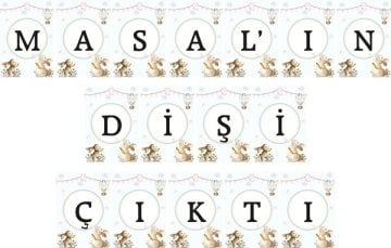 Tavşan Temalı Diş Buğdayı Kız Kişiye Özel Asma Bayrak Afiş 4 Metre