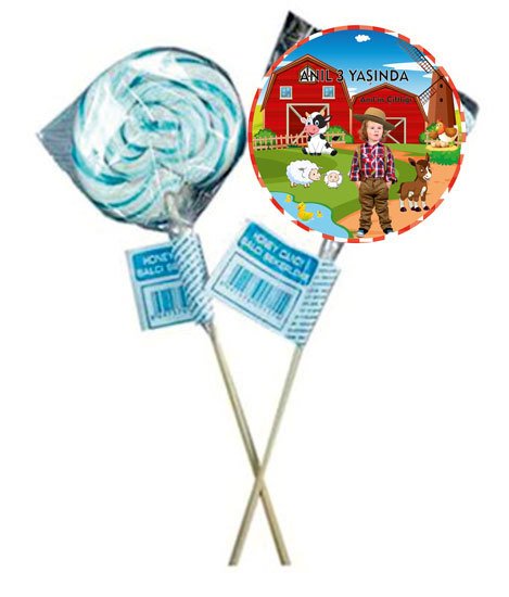 Çiftlik Temalı Kişiye Özel Şeker 6 Adet