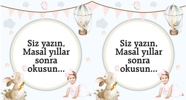 Tavşan Temalı Diş Buğdayı Kız Kişiye Özel Hatıra Kartı 6 Adet