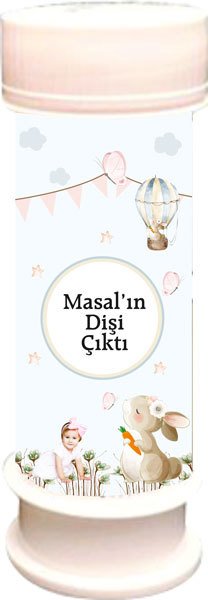 Tavşan Temalı Diş Buğdayı Kız Kişiye Özel  Köpük 6 Adet