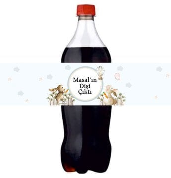 Tavşan Temalı Diş Buğdayı Kız Kişiye Özel Meşrubat Sargısı 3 Adet