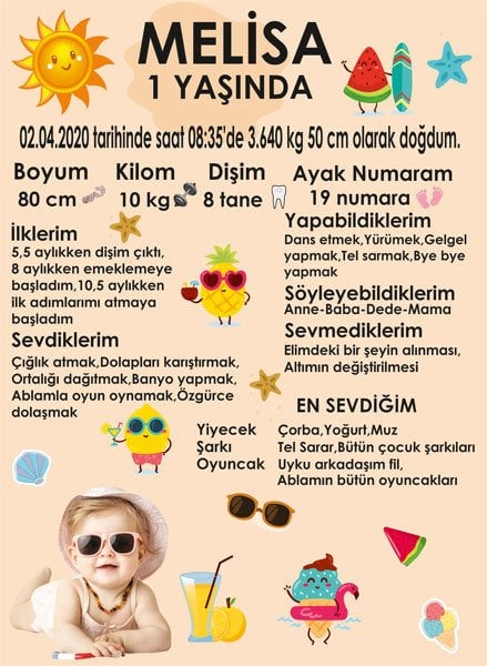 Yaz Temalı Kişiye Özel Anı Magneti 1 Adet