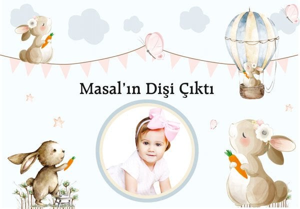 Tavşan Diş Buğdayı Temalı Kişiye Özel Afiş