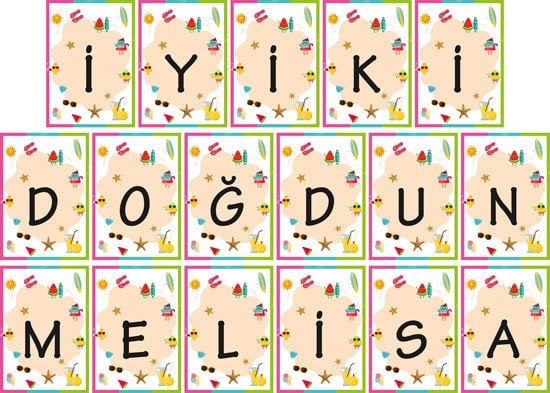 Yaz Temalı Kişiye Özel Asma Bayrak Afiş 4 Metre