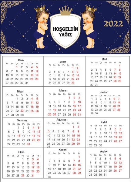 Prens Temalı Kişiye Özel Takvim Magnet 4 Adet