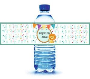 Sevimli Aslan Kişiye Özel Su Şişesi Sargısı 6 Adet