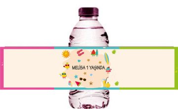 Yaz Temalı Kişiye Özel Su Şişesi Sargısı 6 Adet