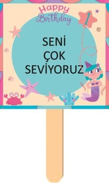 1 Yaş Kız Temalı Parti Konuşma Balonu 2