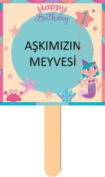 1 Yaş Kız Temalı Parti Konuşma Balonu 6